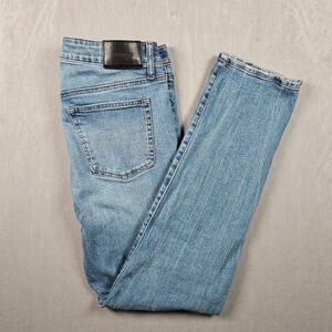 Express Slim Straight Jeans Mens 32x34 (Fits 35x33) Blue Light Denim Pants